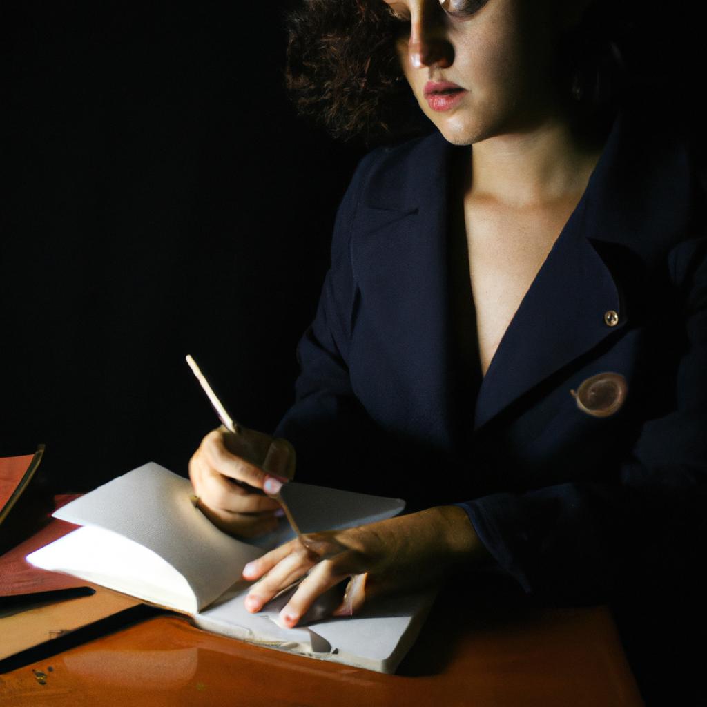 Woman writing poetry, inspiring others